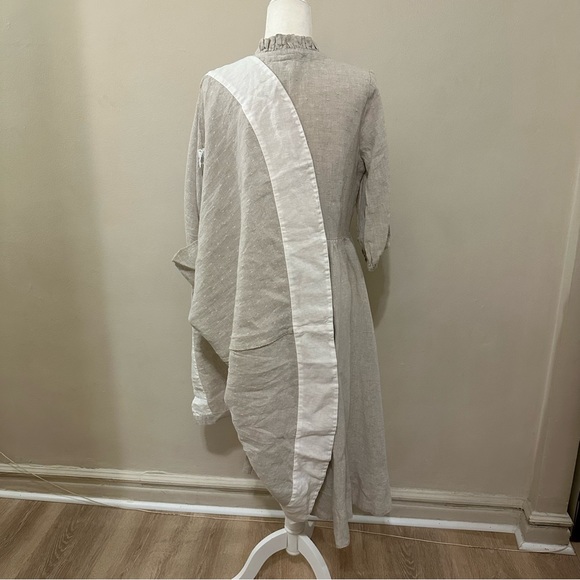 Son de flor Ophelia Dress, 3/4 Sleeve - Natural Dot / M - Picture 4 of 10